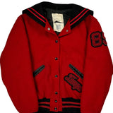 Lincoln Way Knights Delong College Varsity Jacket - Small Red Wool
