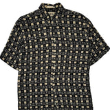 Campia Patterned Shirt - Small Black Cotton