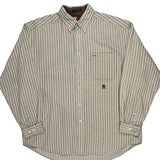 Tommy Hilfiger Striped Shirt - Large Beige Cotton