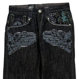 Delf Graphic Jeans - 30W 30L Black Cotton