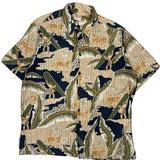 Surfing Go Barefoot Graphic Hawaiian Shirt - Large Multicoloured Cotton Blend