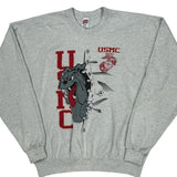 USmc Soffe Graphic Sweatshirt - XL Grey Cotton