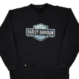 Harley Davidson Graphic Long Sleeve T-Shirt - XL Black Cotton