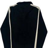 Ralph Lauren Striped 1/4 Zip - Medium Black Cotton