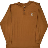 Carhartt Long Sleeve T-Shirt - 2XL Brown Cotton