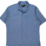 Caldwell Polo By Ralph Lauren Short Sleeve Shirt - Large Blue Silk Blend