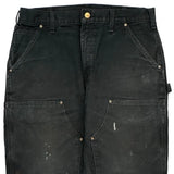 Carhartt Double Knee Carpenter Pants - 34W 33L Black Cotton