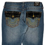 True Religion Contrast Stitch Jeans - 30W US 4 Blue Cotton