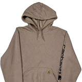 Carhartt Spellout Hoodie - Large Beige Cotton