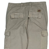 Dickies Cargo Trousers - 32W 31L Beige Cotton