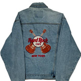 New York Hard Rock Cafe Graphic Denim Jacket - Small Light Wash Denim