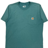 Carhartt T-Shirt - Large Green Cotton