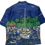 Unbranded Graphic Hawaiian Shirt - Large Blue Silk