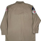 American Flag Patch Dickies Shirt - XL Khaki Cotton