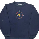 Mickey Mouse Embroidery Mickey & Co. Graphic Sweatshirt - XL Navy Polyester Blend