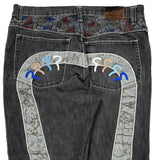 Evisu Graphic Jeans - 38W 33L Gray Denim