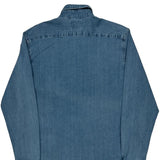 Wrangler Denim Shirt - Large Blue Cotton