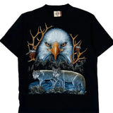 Rock Eagle Single Stitch T-Shirt - Large Black Cotton