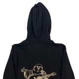 Buddha Playing Guitar Graphic True Religion Graphic Full Zip Hoodie - Medium Black Cotton