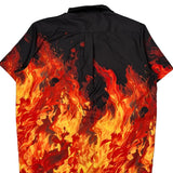 Flames Unbranded Graphic Hawaiian Shirt - XL Orange Polyester