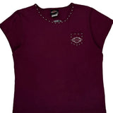 Richmond Harley Davidson Studded T-Shirt - Medium Purple Cotton