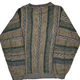 Unbranded Striped Sweater - Medium Brown Cotton Blend