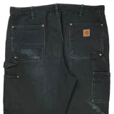 Carhartt Double Knee Carpenter Pants - 37W 32L Black Cotton
