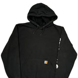 Carhartt Spellout Hoodie - Large Black Cotton Blend