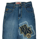 Akademiks Graphic Jeans - 28W 30L Blue Cotton
