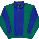 90S Blank Dockers Striped Sweatshirt - XL Blue Cotton Blend