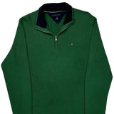 Tommy Hilfiger 1/4 Zip - Large Green Cotton