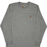 Carhartt Long Sleeve T-Shirt - Large Gray Cotton