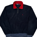 Polo By Ralph Lauren Fleece 1/4 Zip - Large Navy Cotton