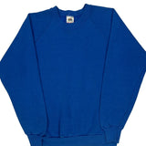 90S Blank Fruit Of The Loom Sweatshirt - Large Blue Cotton Blend