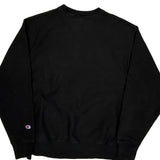 Reverse Weave Champion Spellout Sweatshirt - Large Black Cotton
