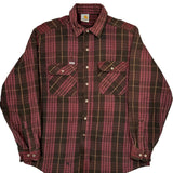 Carhartt Checked Flannel Shirt - Large Red Cotton