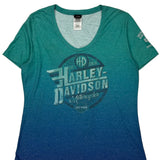 Motorcycles Harley Davidson Graphic T-Shirt - XL Blue Polyester Blend
