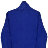 Ralph Lauren Sport Full Zip Sweater - Small Blue Cotton