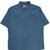 Wrangler Denim Shirt - Large Blue Denim