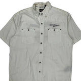 Legendary Motorcycles Harley Davidson Graphic Short Sleeve Shirt - XL White Cotton