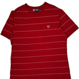 Chaps Ralph Lauren Striped T-Shirt - 2XL Red Cotton