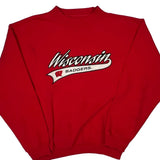Wisconsin Badgers Logo Athletics College Sweatshirt - Large Red Cotton