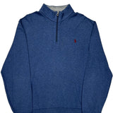 Polo By Ralph Lauren 1/4 Zip - Large Blue Cotton