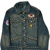 Rocawear Studded Denim Jacket - Large Blue Cotton