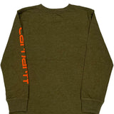 Age 8-10 Carhartt Long Sleeve T-Shirt - Small Green Cotton