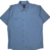 Dickies Short Sleeve Shirt - XL Blue Polyester Blend