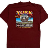Harley Davidson Graphic T-Shirt - XL Burgundy Cotton