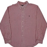 Ralph Lauren Striped Shirt - 2XL Red Cotton