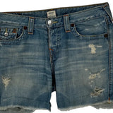 True Religion Denim Shorts - 34W US 8 Blue Denim