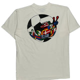 Single Stitch Soccer Peace Frogs Graphic T-Shirt - Large White Cotton